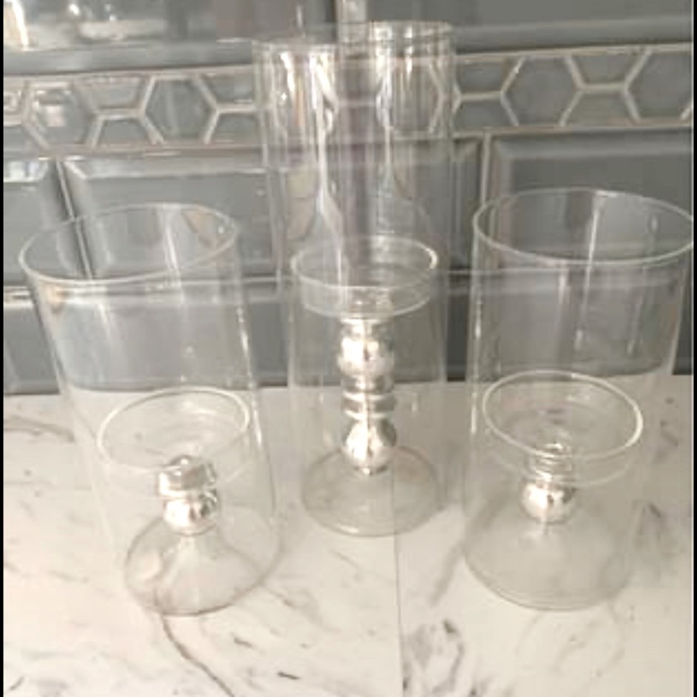 COPY - 3 piece glass candle holders